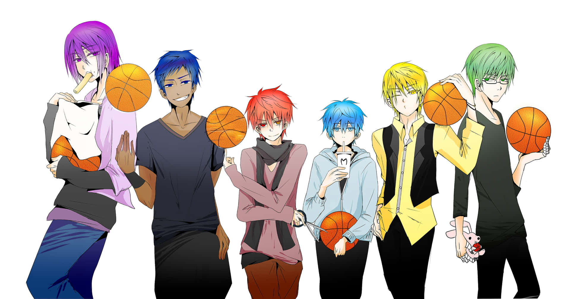 Illustrationaf Kuroko No Basket Basketballholdet.