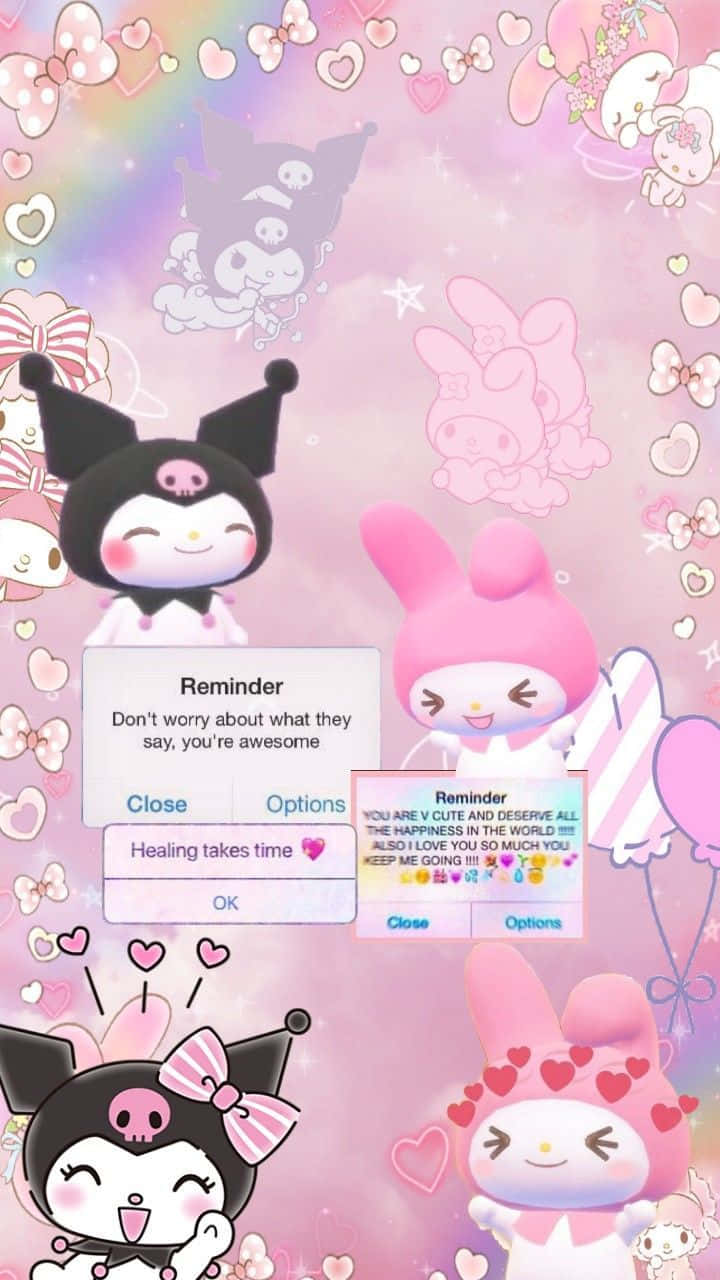 A Simple Yet Bold Look With Kuromi Aesthetic Wallpaper