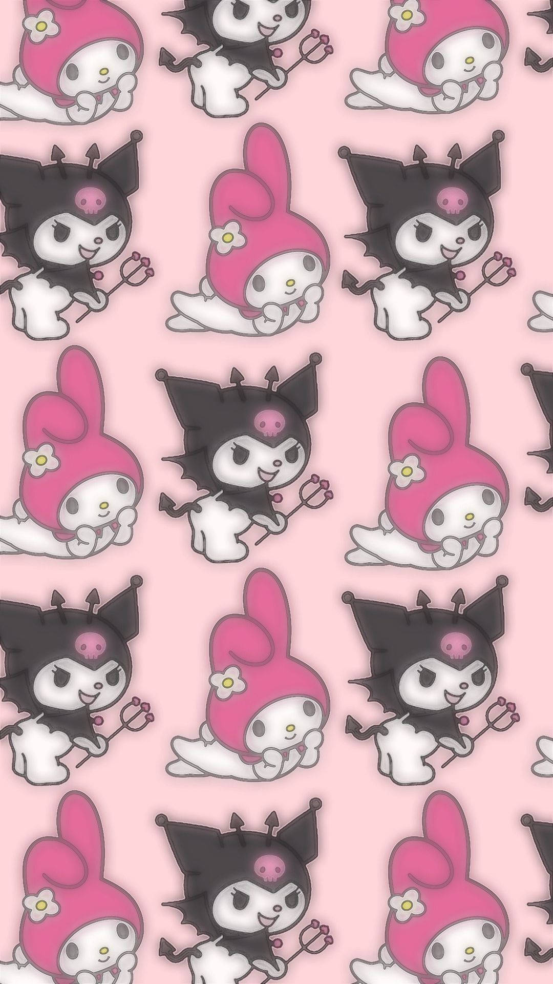 Kuromi And Melody The Rivals Wallpaper