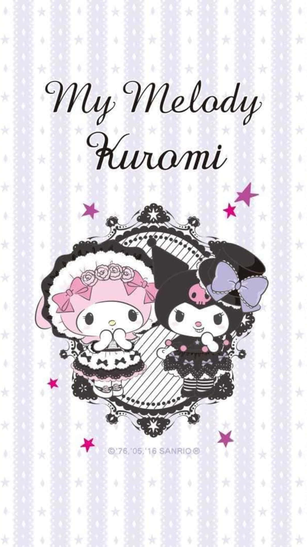 Kuromi and My Melody Sharing a Frame Wallpaper