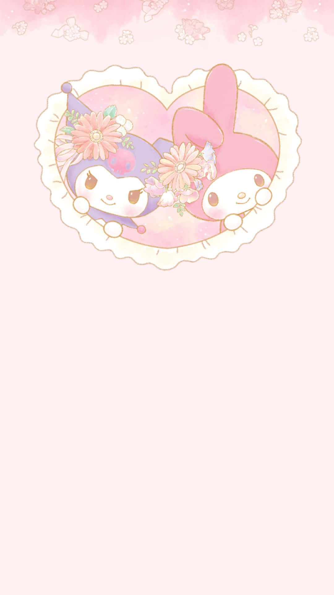 Caption: Kuromi and My Melody Friends Forever Wallpaper