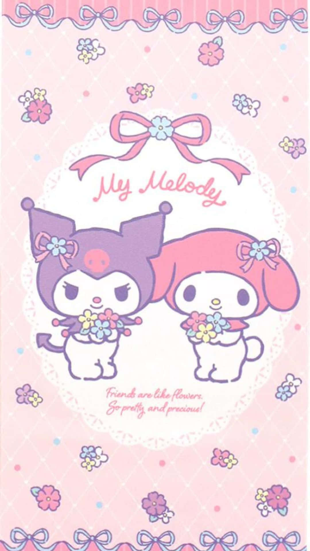 Kuromi and My Melody Friends Forever Wallpaper