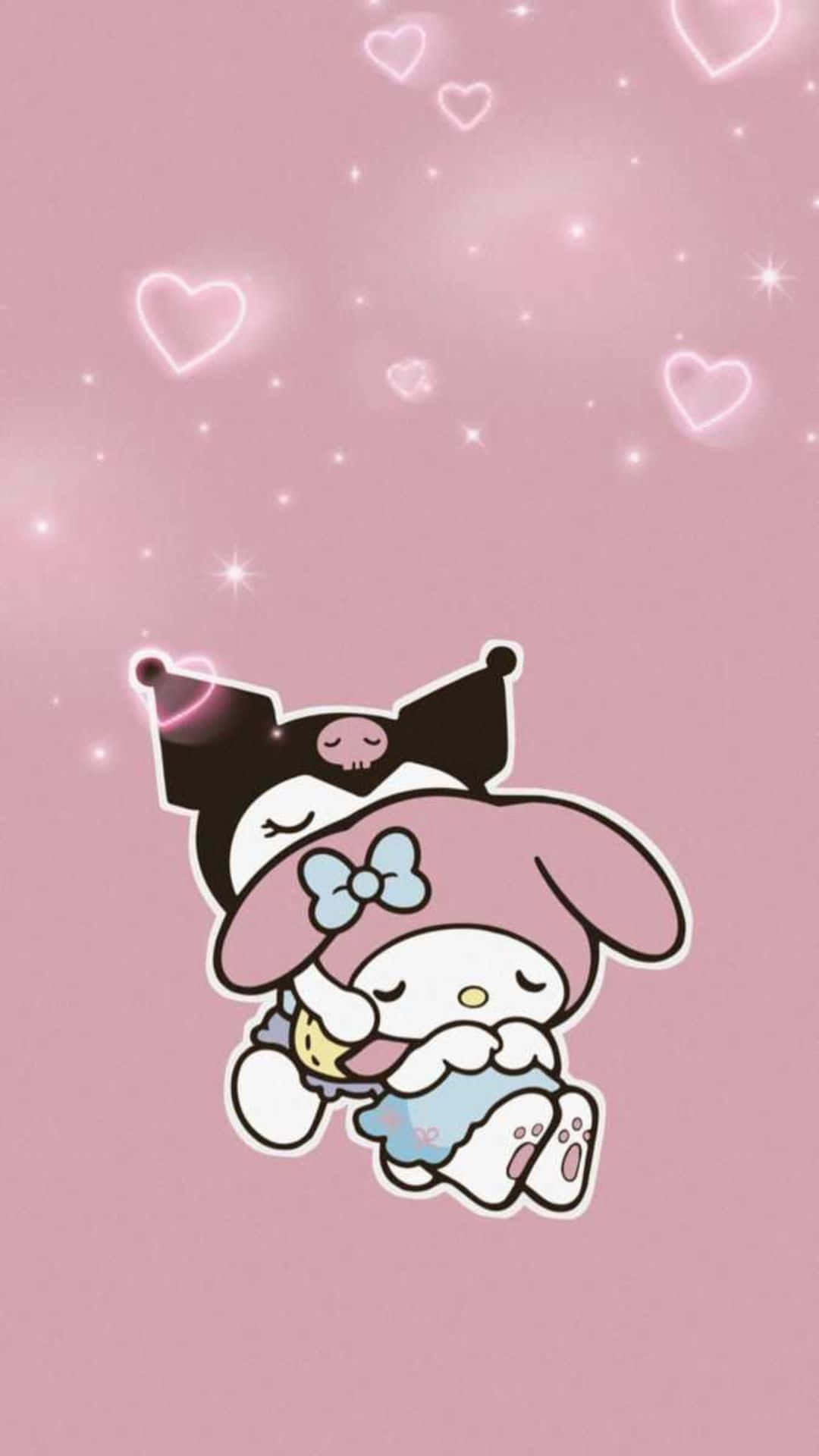 Kuromi and My Melody Unite in a Cute and Colorful Adventure Wallpaper