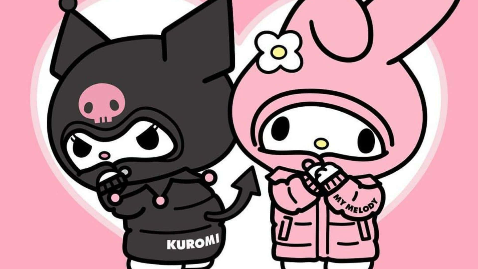 Kuromi and My Melody Together in a Whimsical Dreamland Wallpaper