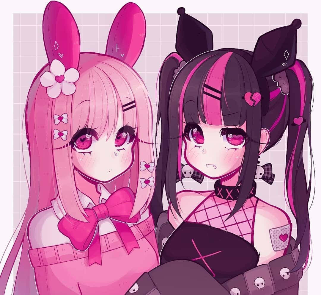 Kuromi_and_ My_ Melody_ Anime_ Style Wallpaper