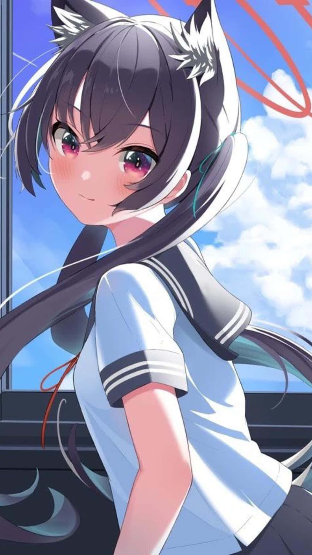 Kuromi Anime Girl Sunny Sky Backdrop Wallpaper