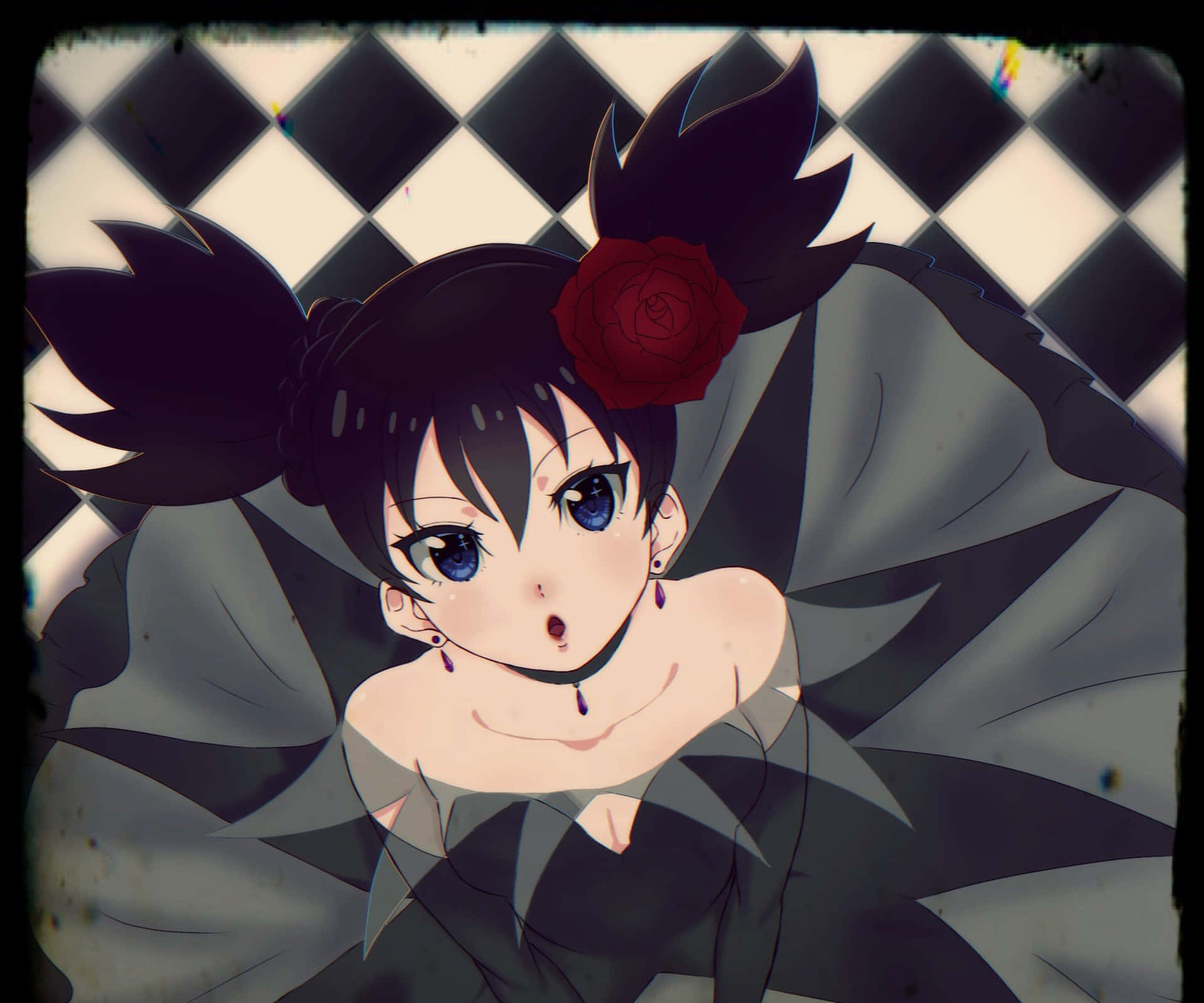 Kuromi Anime Girl With Rose Wallpaper