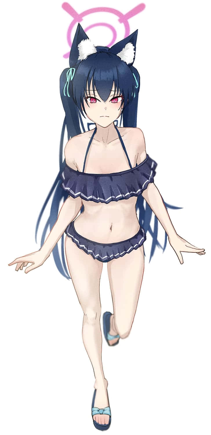 Kuromi Anime Girlin Blue Bikini Wallpaper