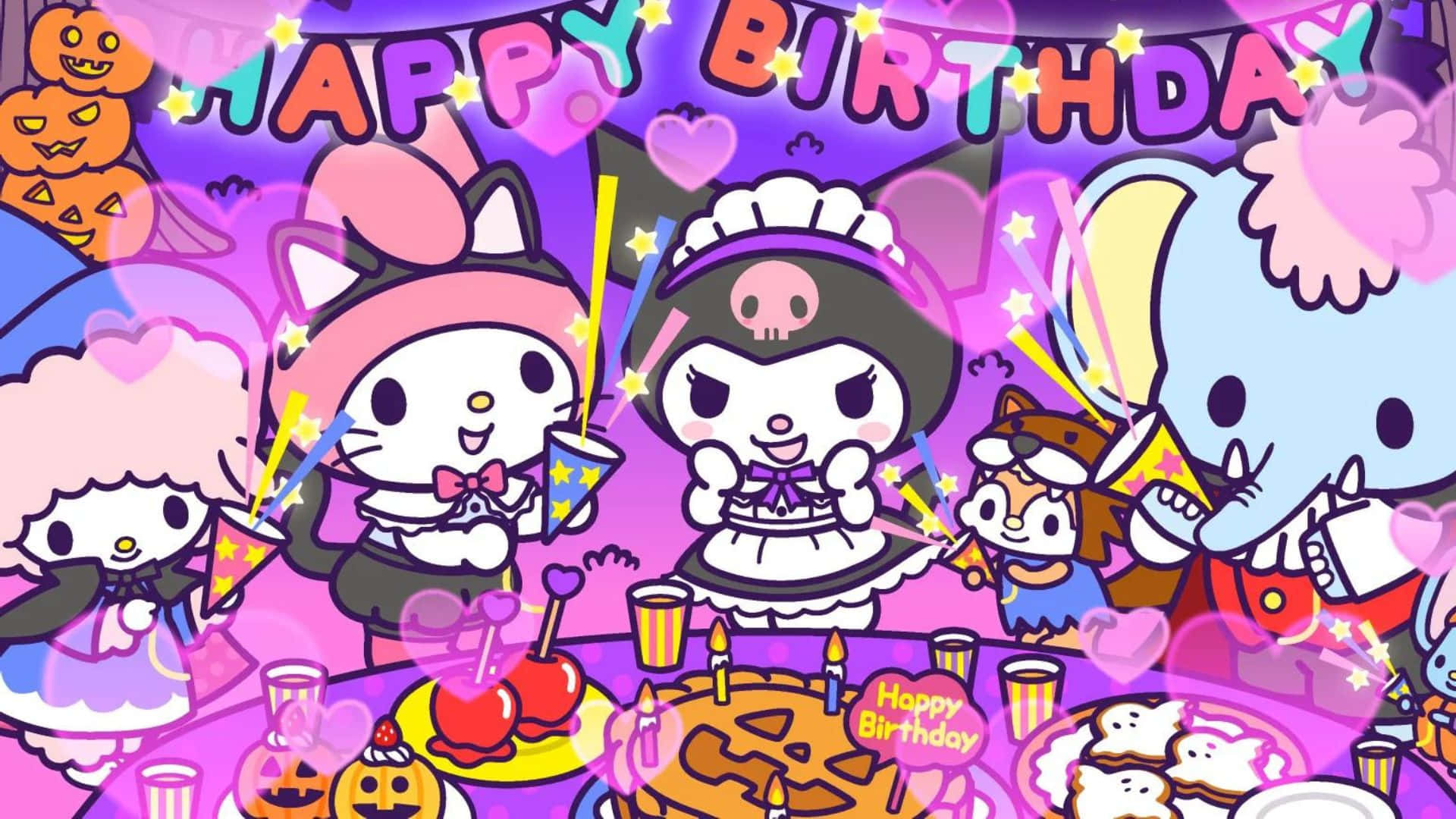 Caption: Celebrate Kuromi's Birthday with this Adorable Wallpaper Wallpaper