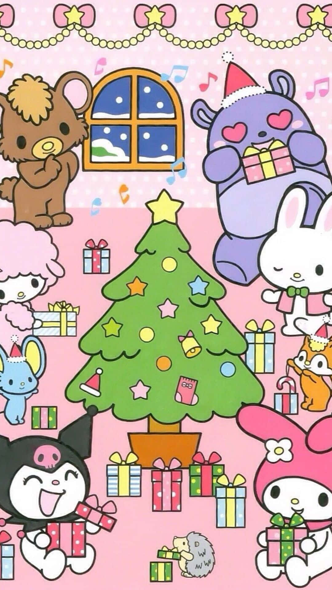 Festive Kuromi Christmas Wallpaper Wallpaper