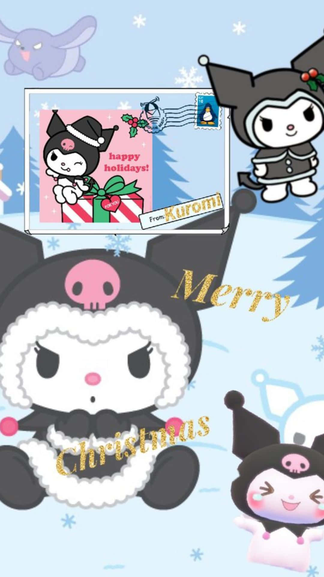 Kuromi Christmas Celebration Wallpaper