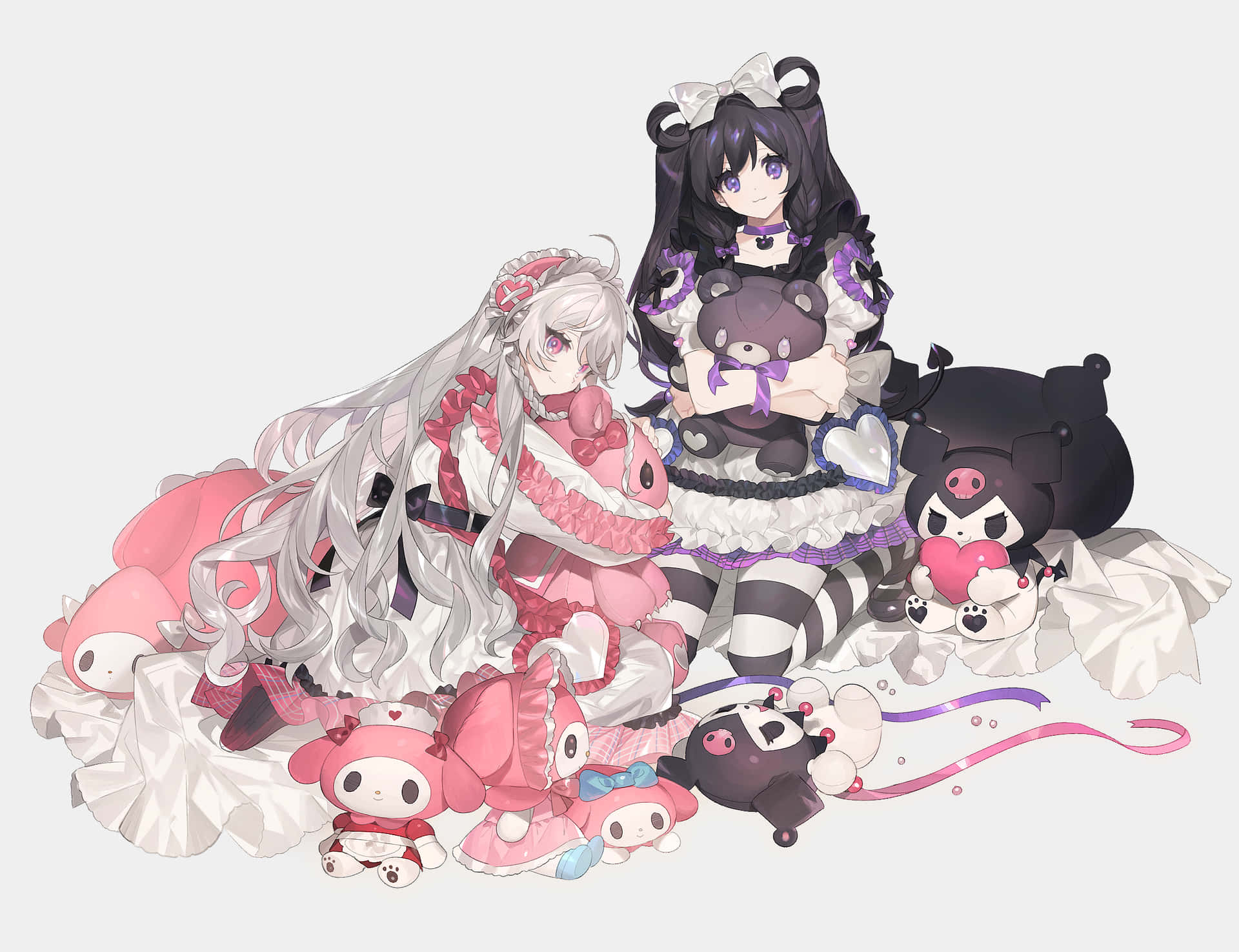 Verbluffende Kuromi Fanart Illustratie Achtergrond