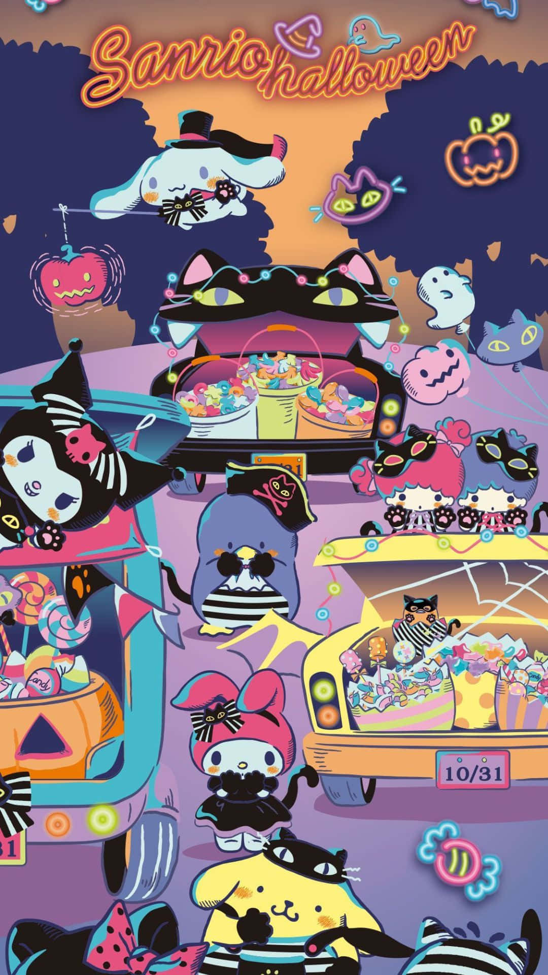 Spooky Kuromi Halloween Fun Wallpaper