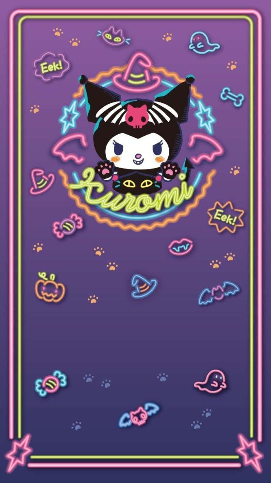 Spookachtige Kuromi Halloween Wallpaper Achtergrond