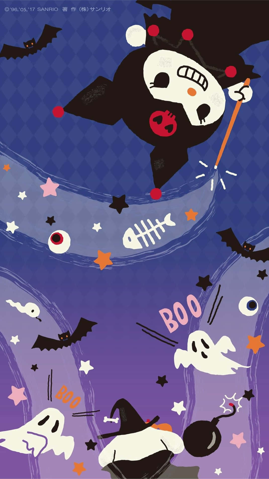 Spookachtige Kuromi Halloween Viering Achtergrond