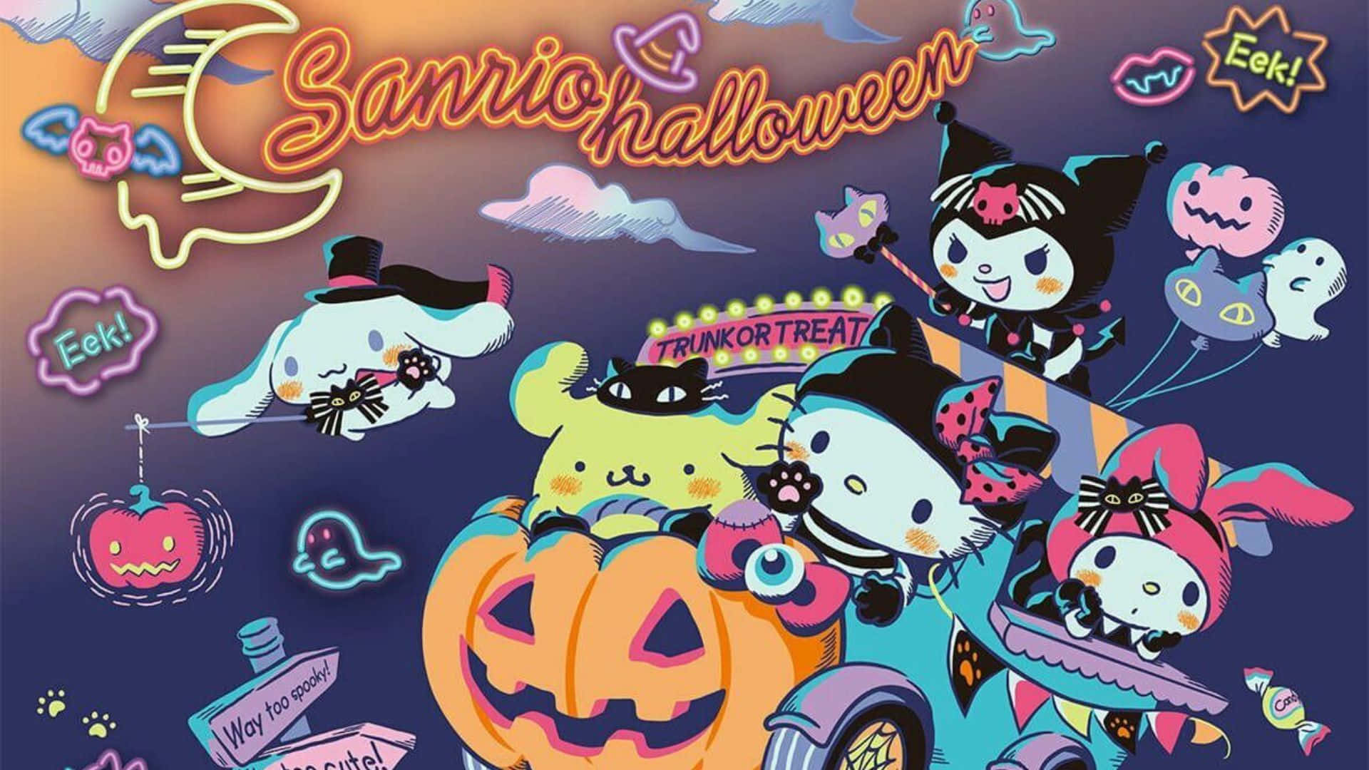 Fondode Pantalla Espeluznante De Halloween De Kuromi Fondo de pantalla