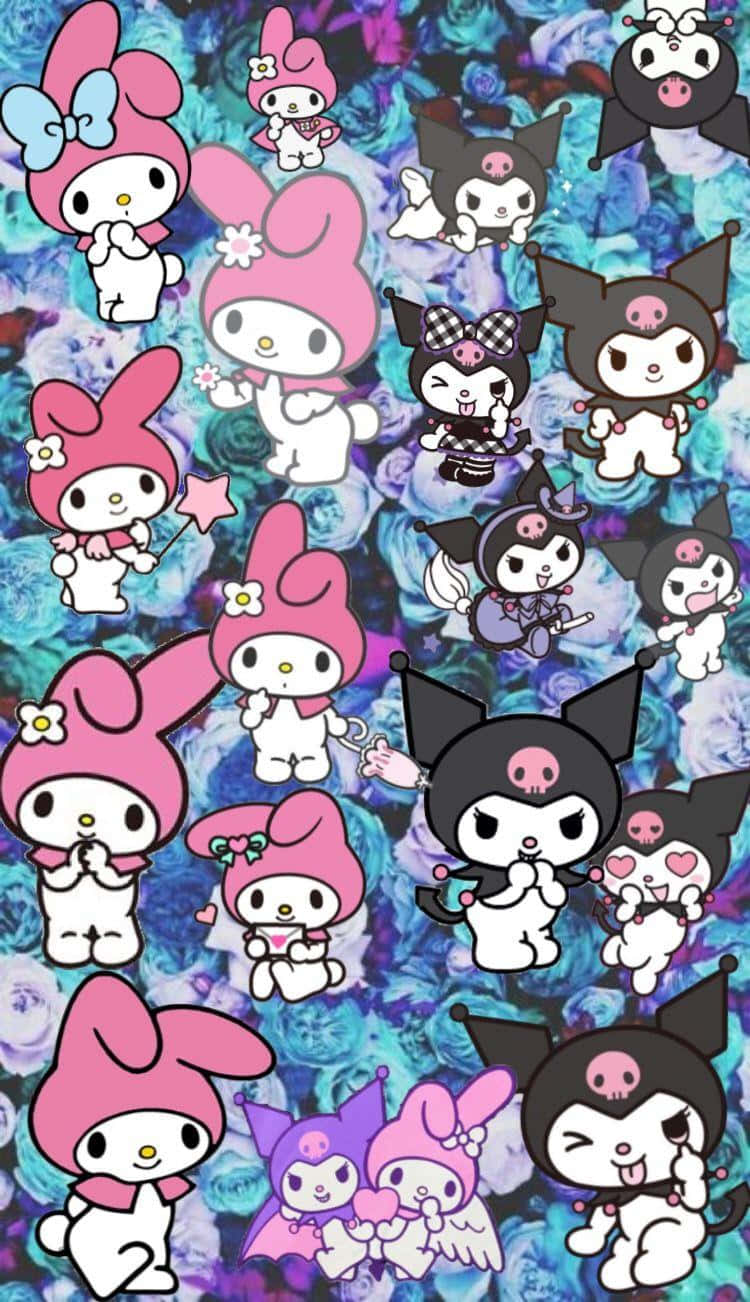 Hej Kitty - Kawaii - Kawaii - Hej Kitty - Hej Kitty - Farverig Wallpaper
