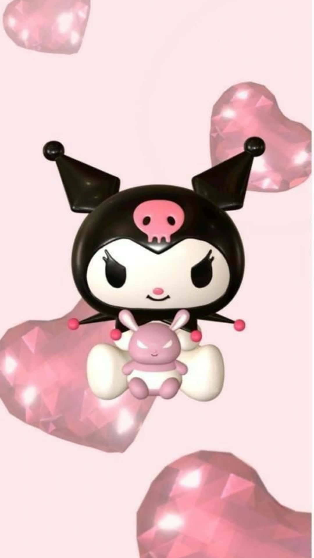 Kuromi, the mischievous yet adorable character from Sanrio, bringing kawaii vibes on your screen. Wallpaper