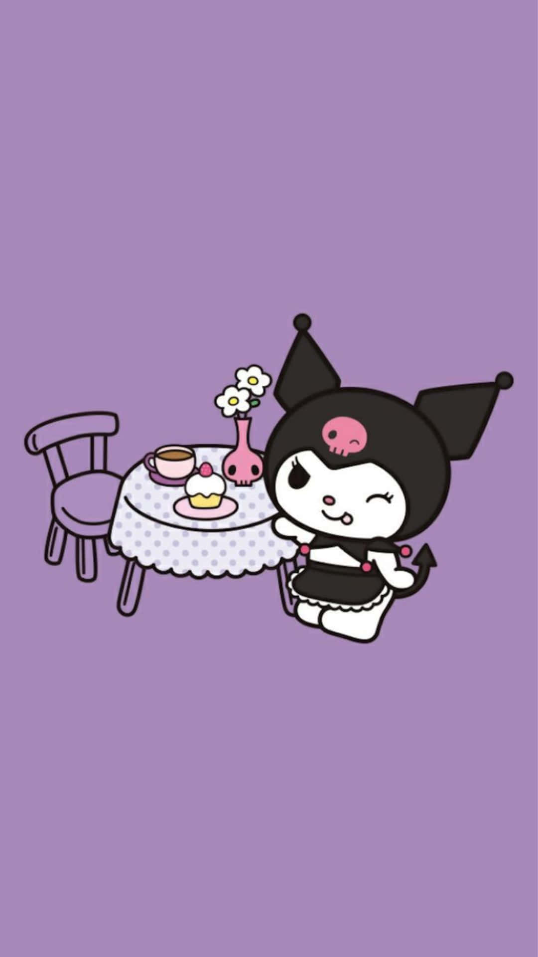 Schattige Kuromi Kawaii Wallpaper Achtergrond