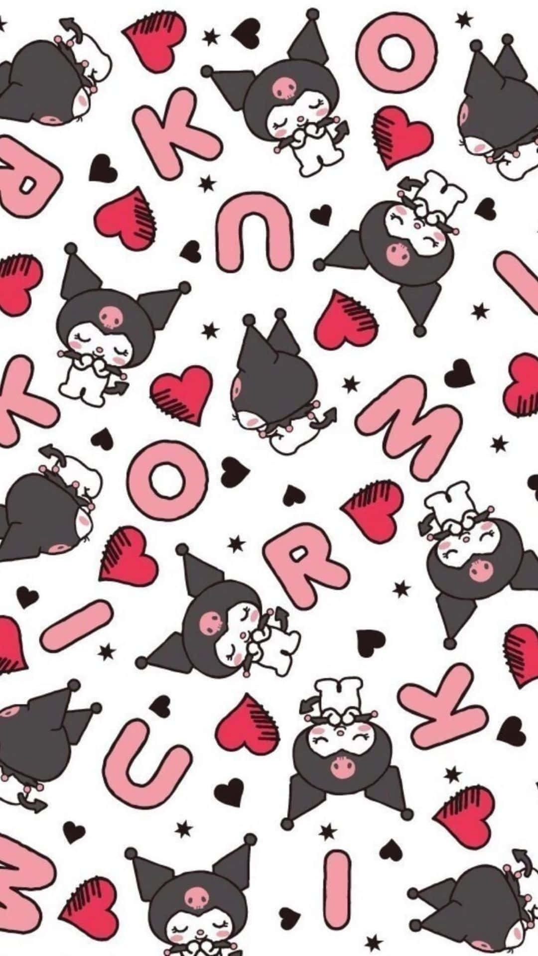 "Adorable Kuromi Pattern Design" Wallpaper