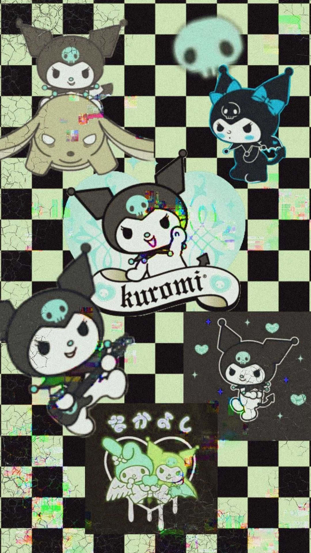 Playful Kuromi Pattern Wallpaper Wallpaper