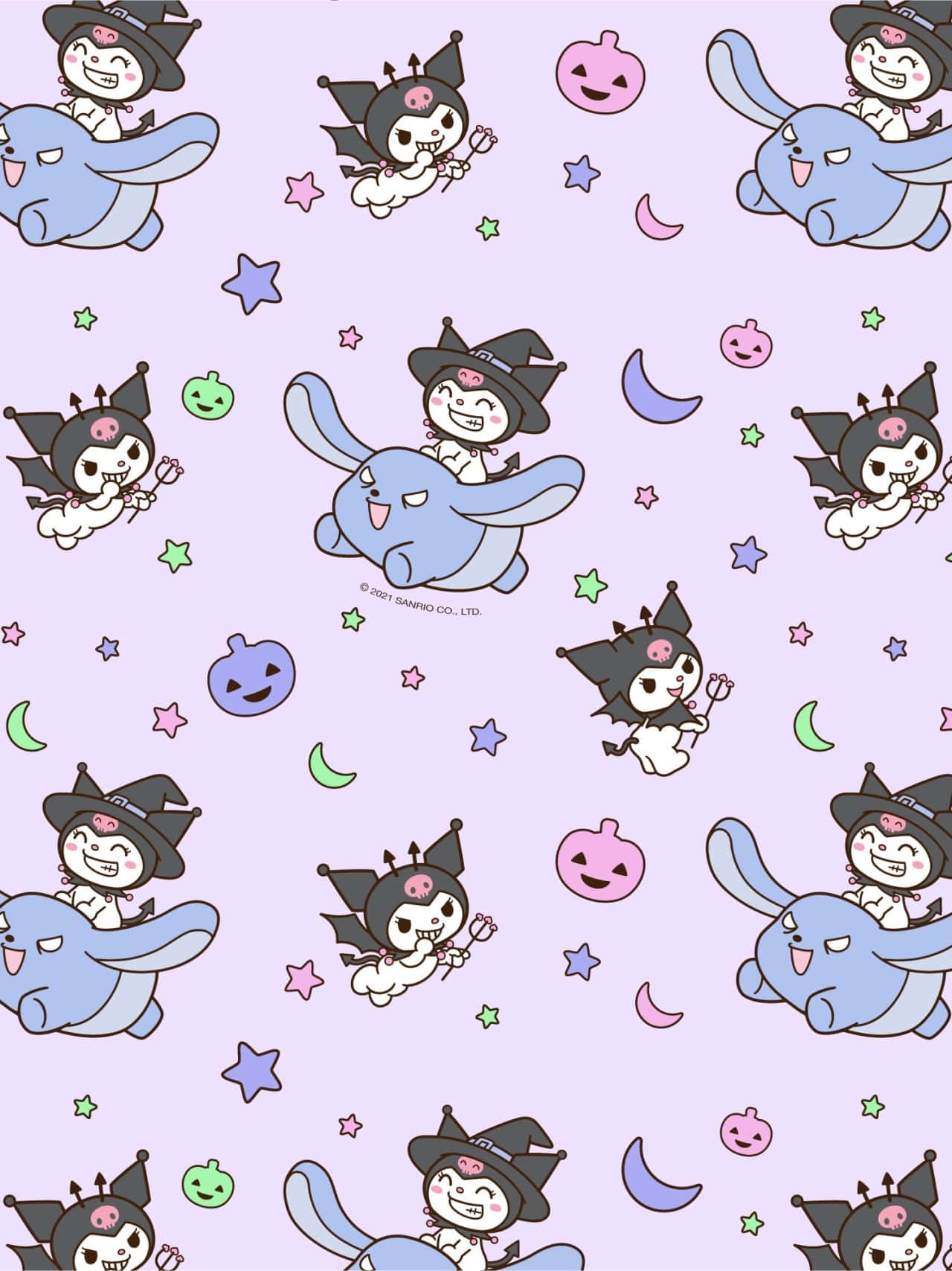 Cute Kuromi Pattern Wallpaper Wallpaper