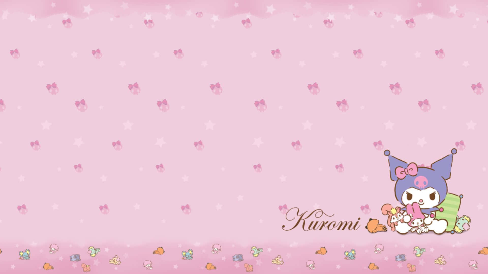 Adorable Kuromi Pattern Wallpaper Wallpaper