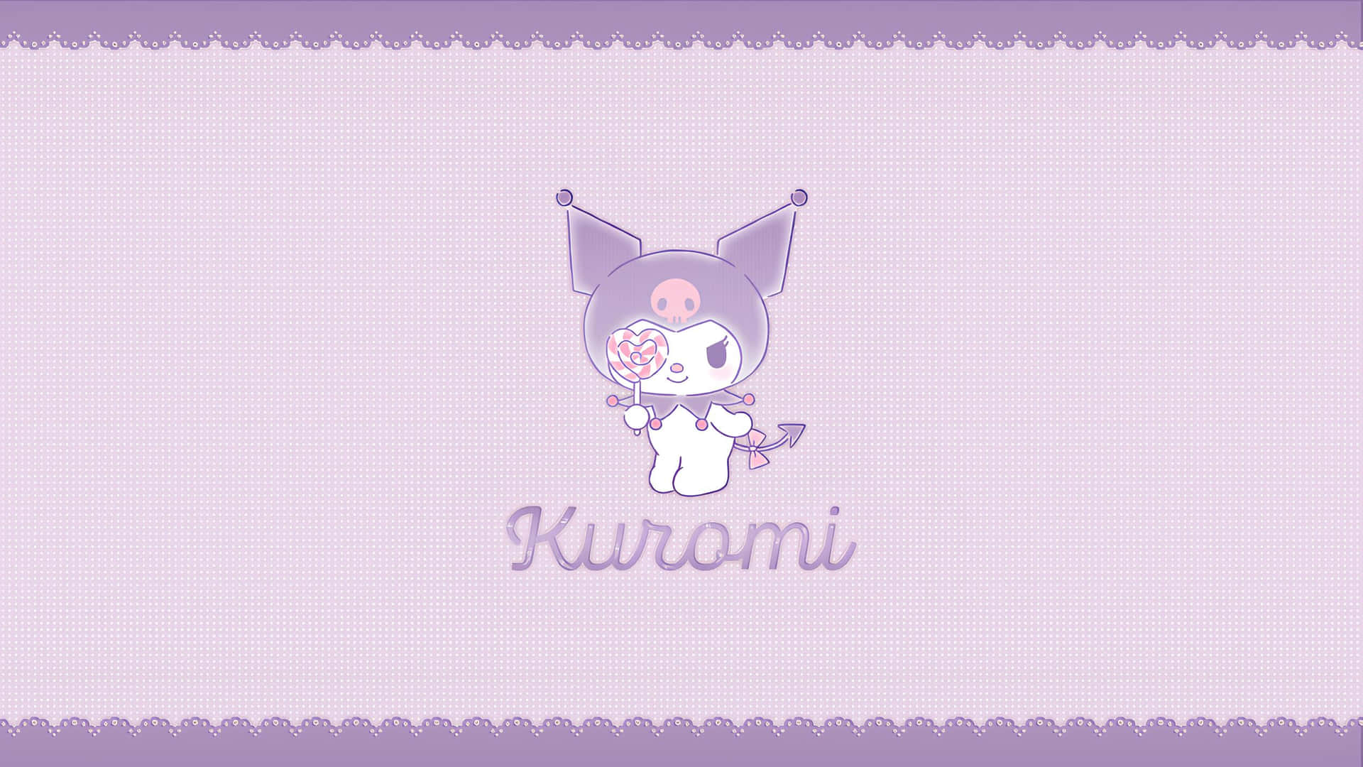 Kuromi With Lollipop Wallpaper Wallpaper