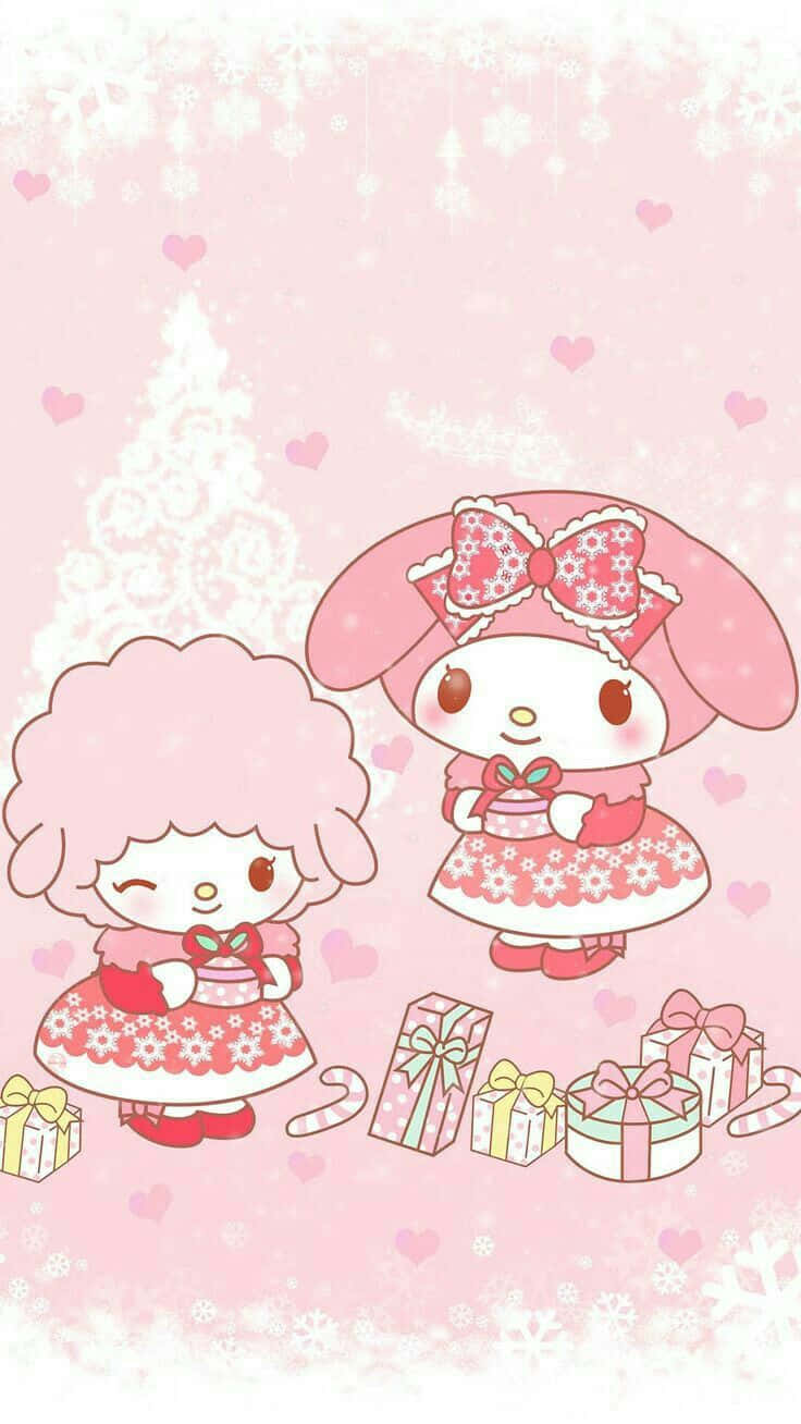 Kuromi En My Melody Kerstviering Achtergrond