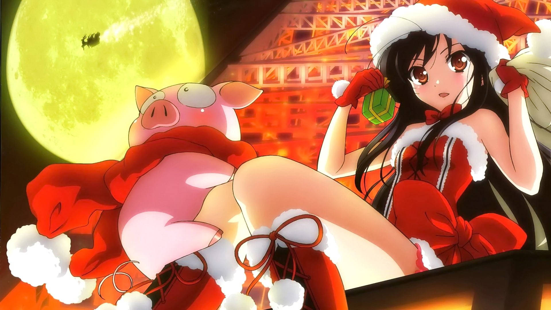 Kuroyukihime And Arita Anime Christmas Wallpaper