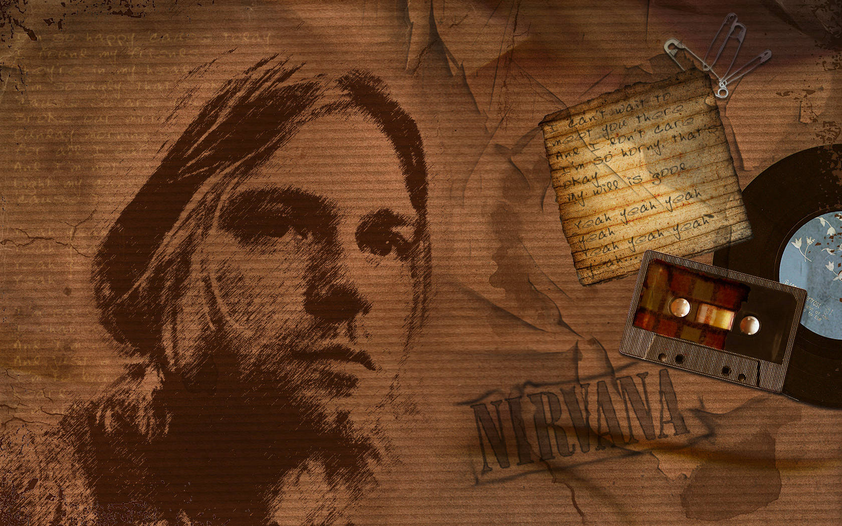 Kurt Cobain Casette Nirvana 4K Wallpaper
