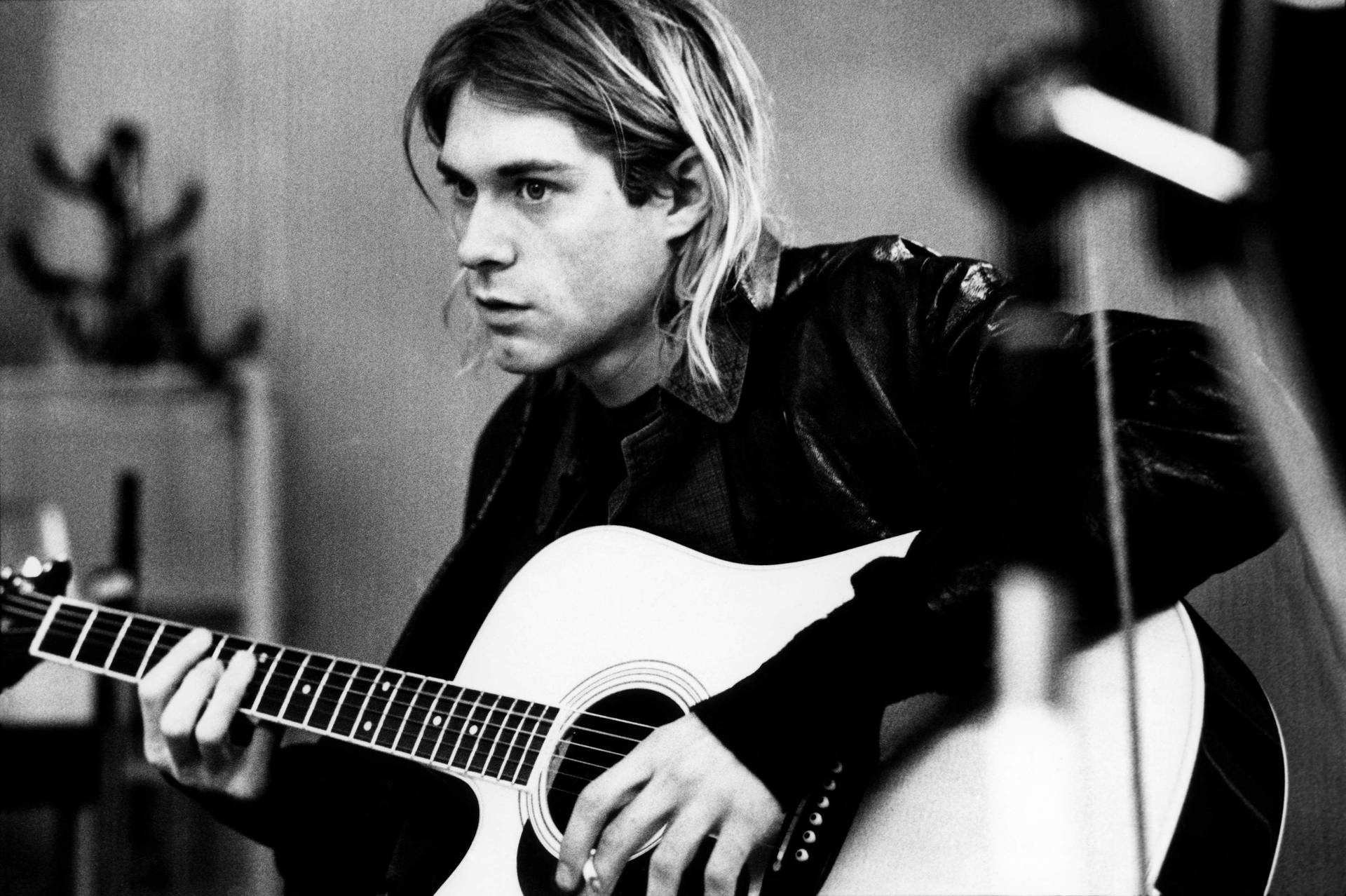 Kurt Cobain Foto Stadig Wallpaper