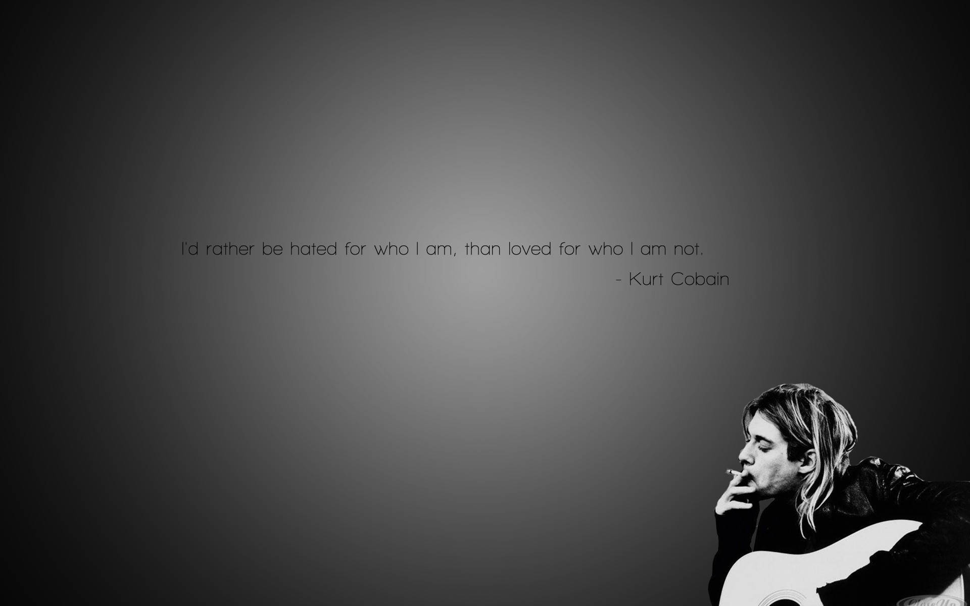 Kurt Cobain With Quote Wallpaper
