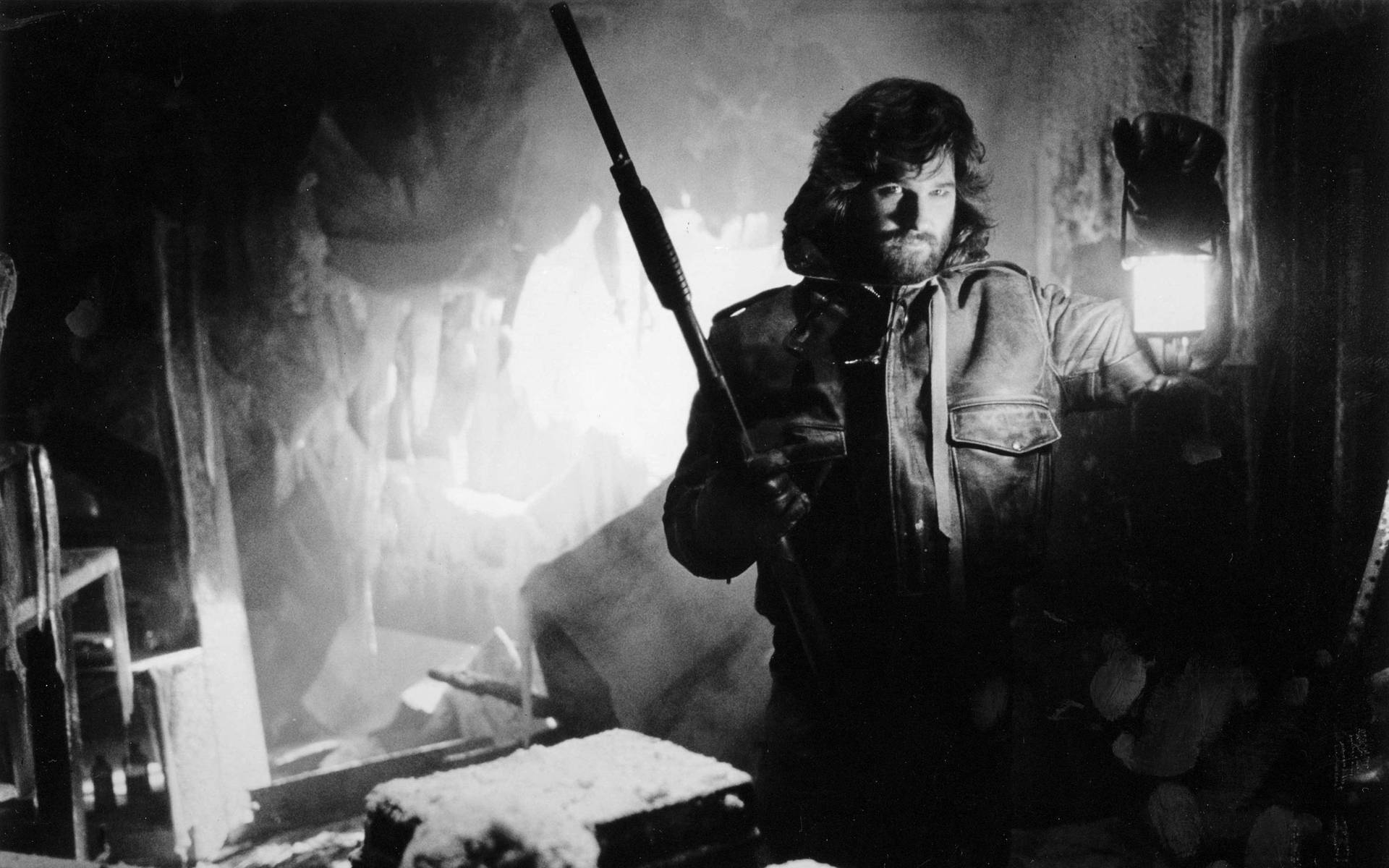 Kurt Russell The Thing Black And White Wallpaper