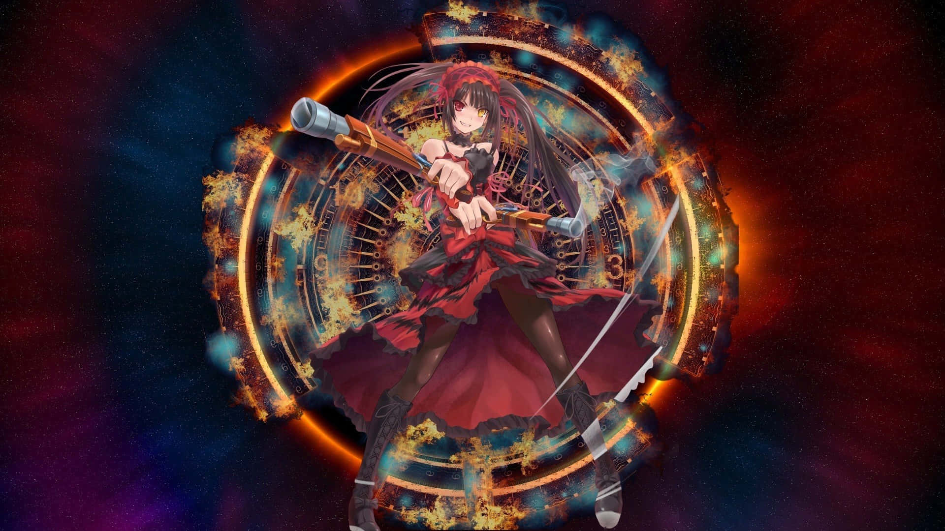 Kurumi Time Manipulator Anime Art Wallpaper