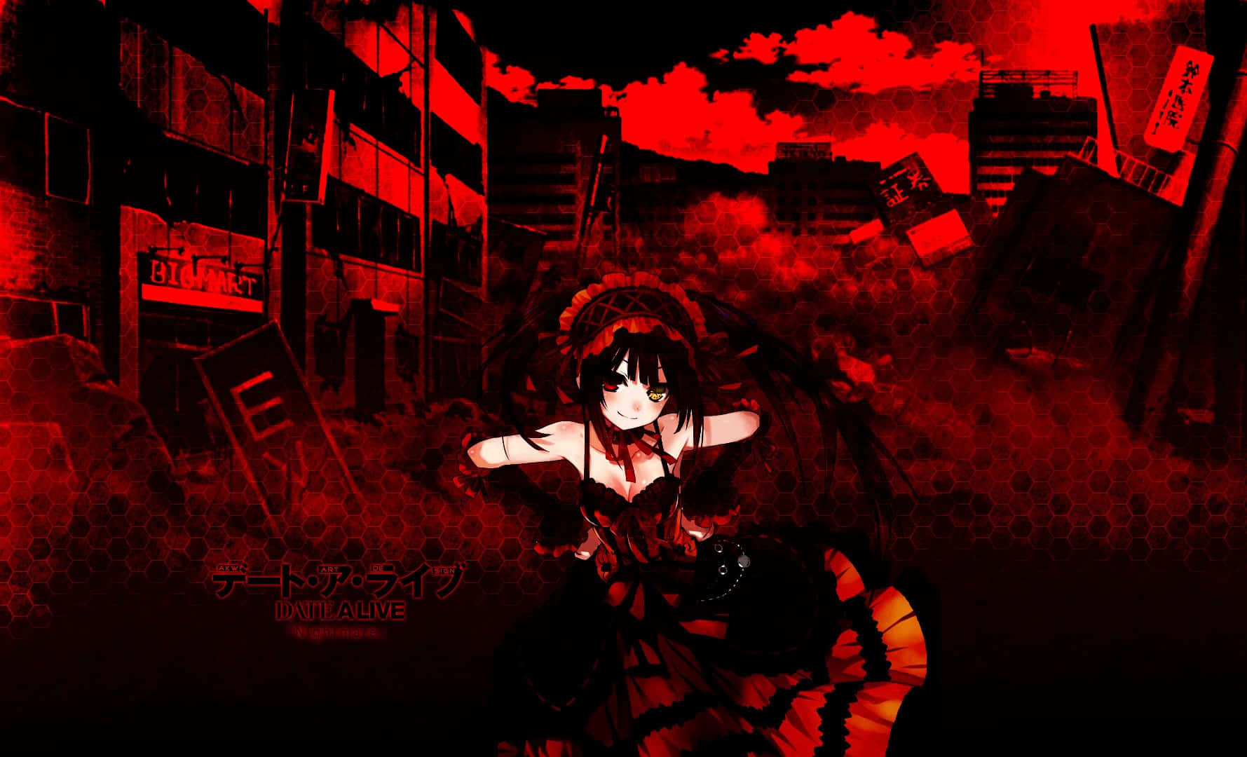 Kurumi Tokisaki Red Backdrop Anime Artwork Wallpaper