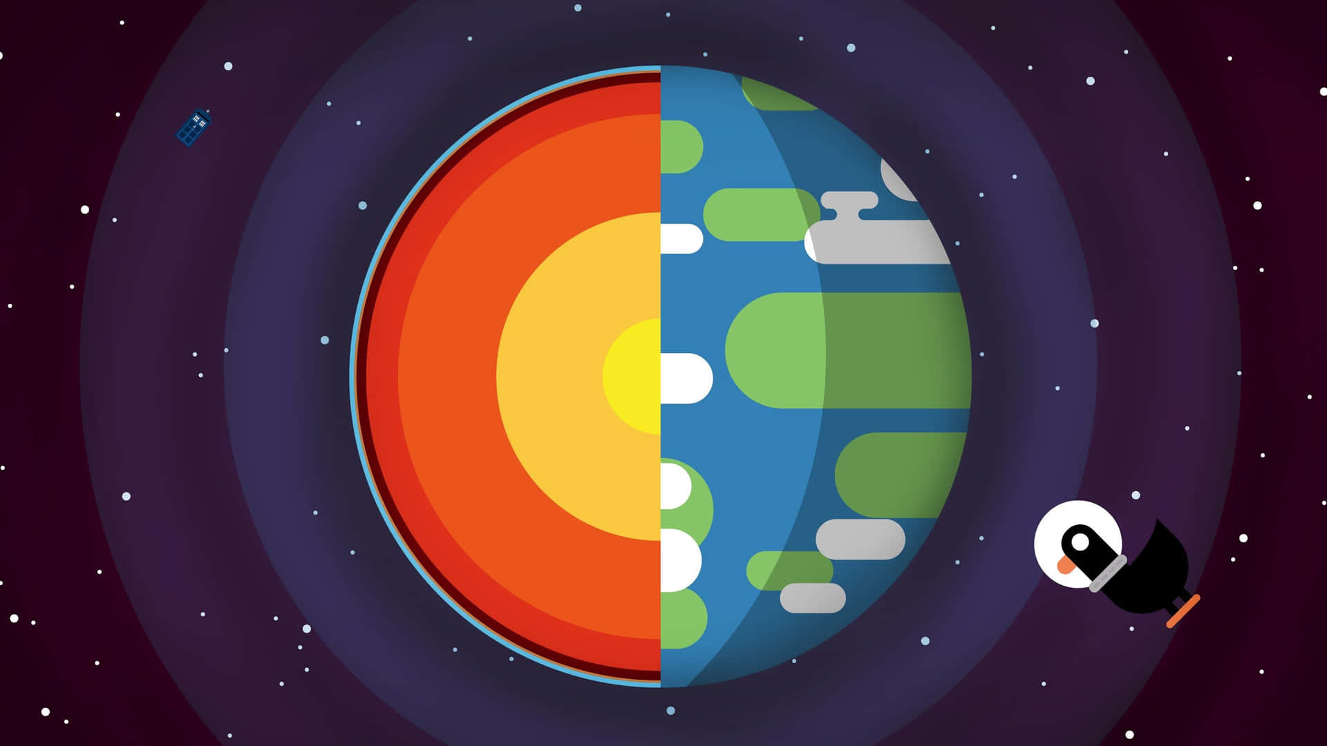 Kurzgesagt Earth Sun Wallpaper