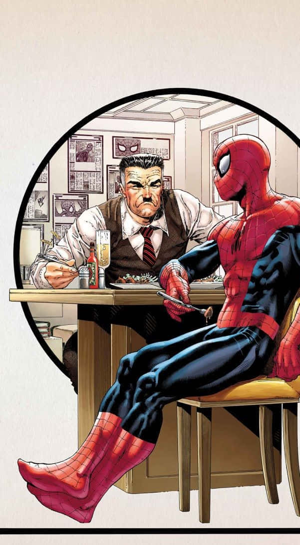 Kuvateksti: J. Jonah Jameson Omassa Elementissään Taustakuva