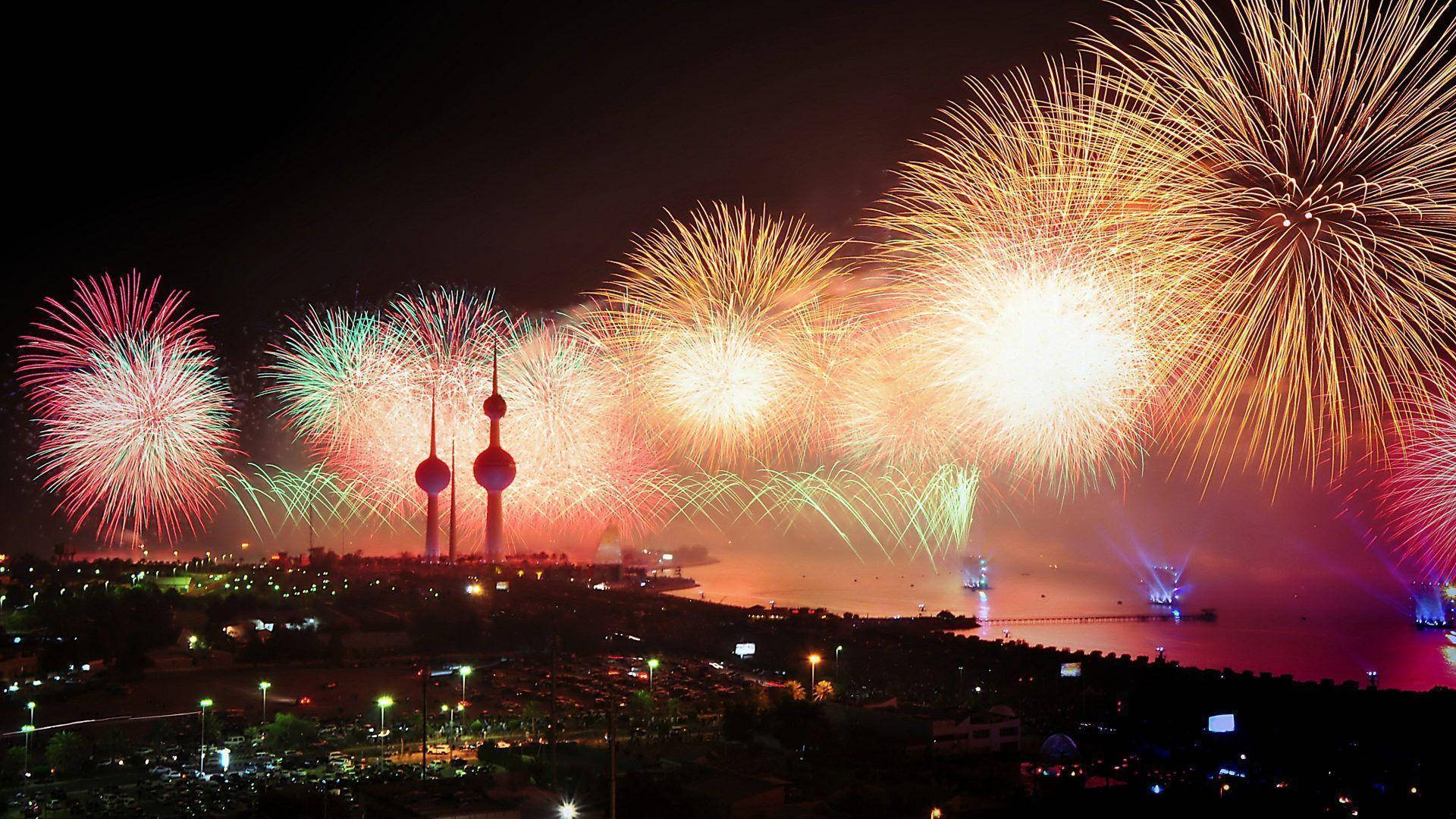 Kuwait Firework Display Background