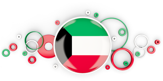 Kuwait Flag Bubble Design PNG