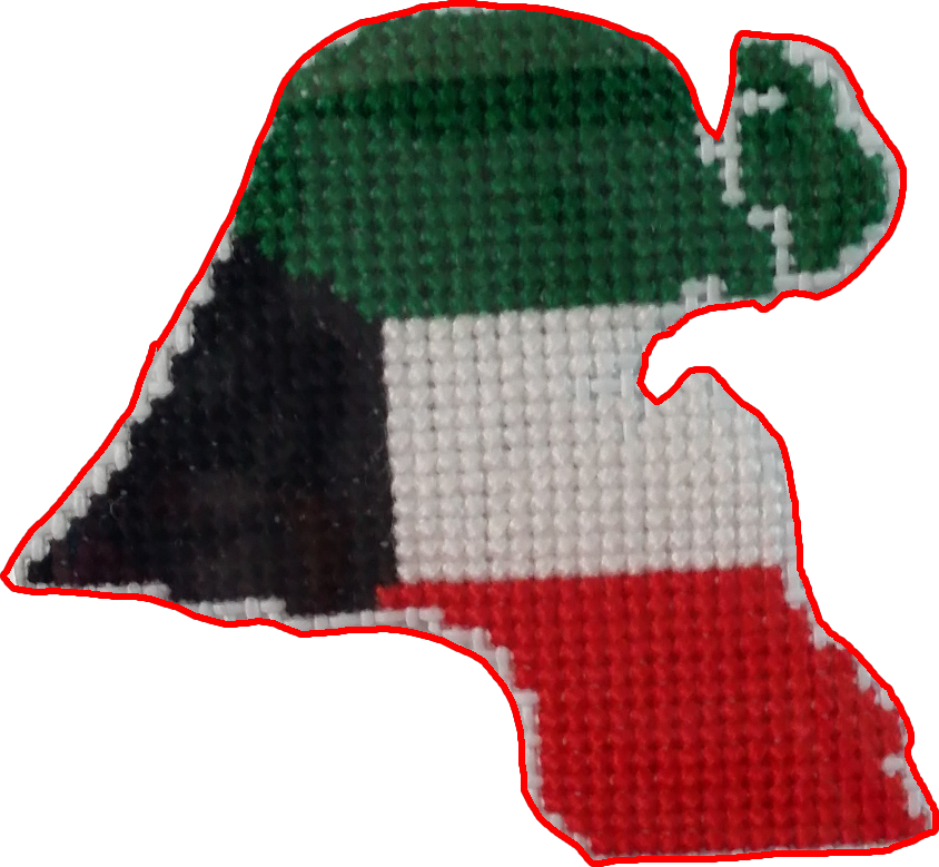 Kuwait Map Art Crochet PNG