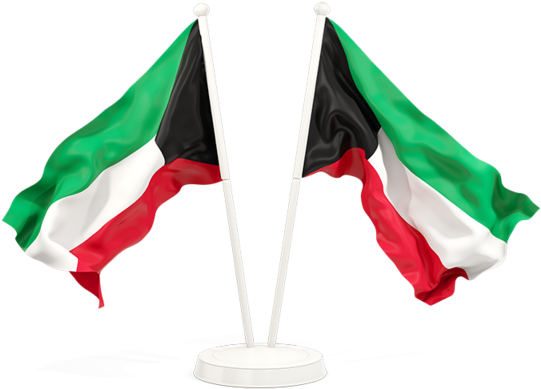 Kuwait National Flags Waving PNG