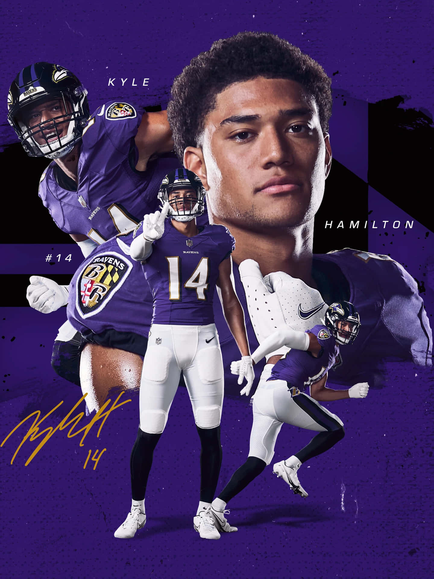 Kyle Hamilton Ravens Collage Achtergrond