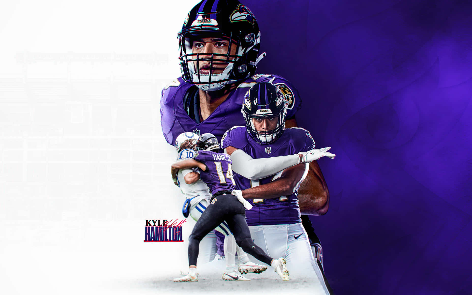 Kyle Hamilton Ravens Verdedigende Showcase Achtergrond