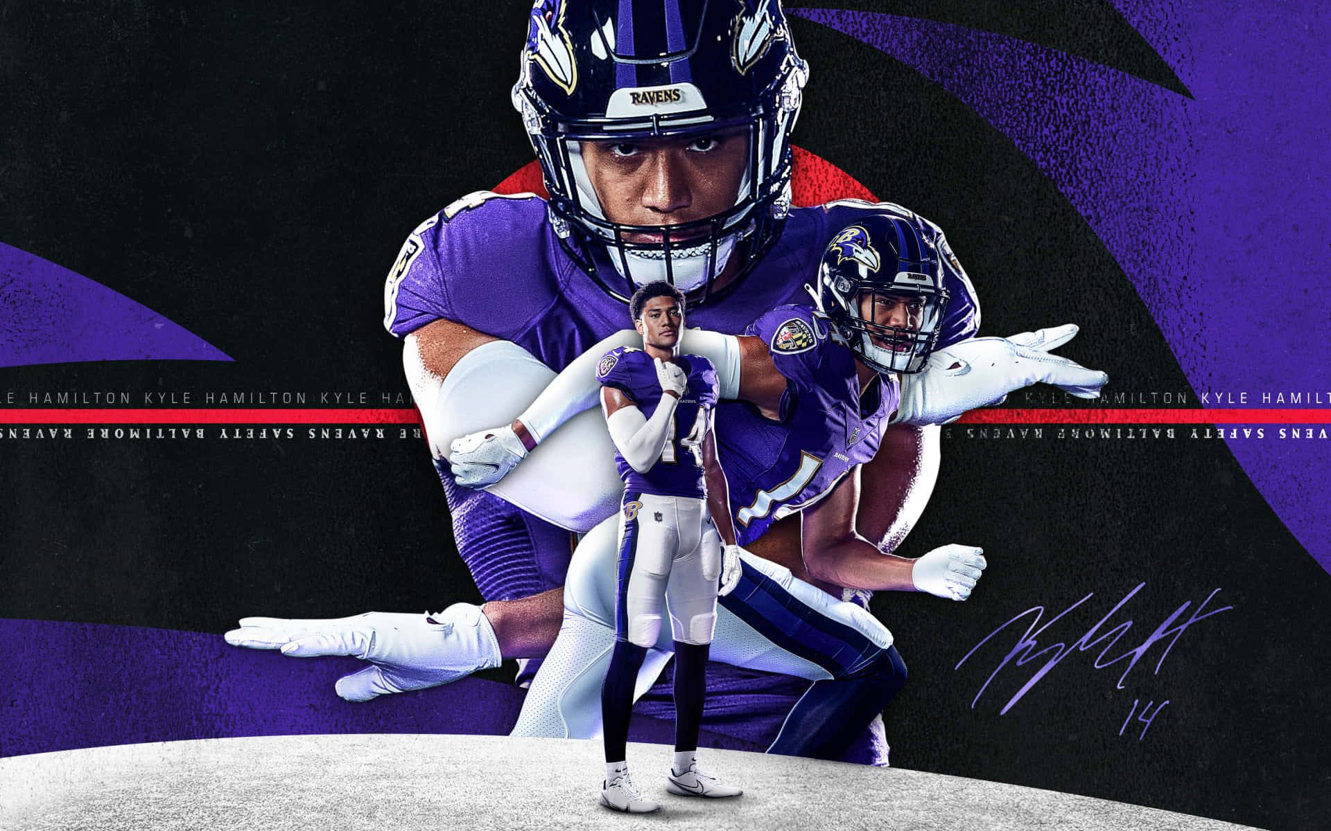 Kyle Hamilton Ravens Promotional Artwork Wallpaper