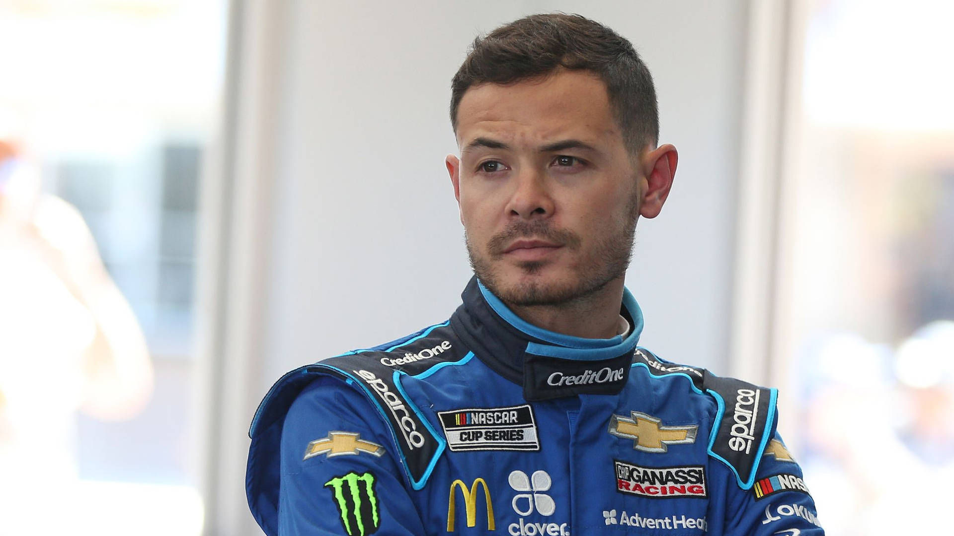 Kyle Larson With Serious Expression Wallpaper