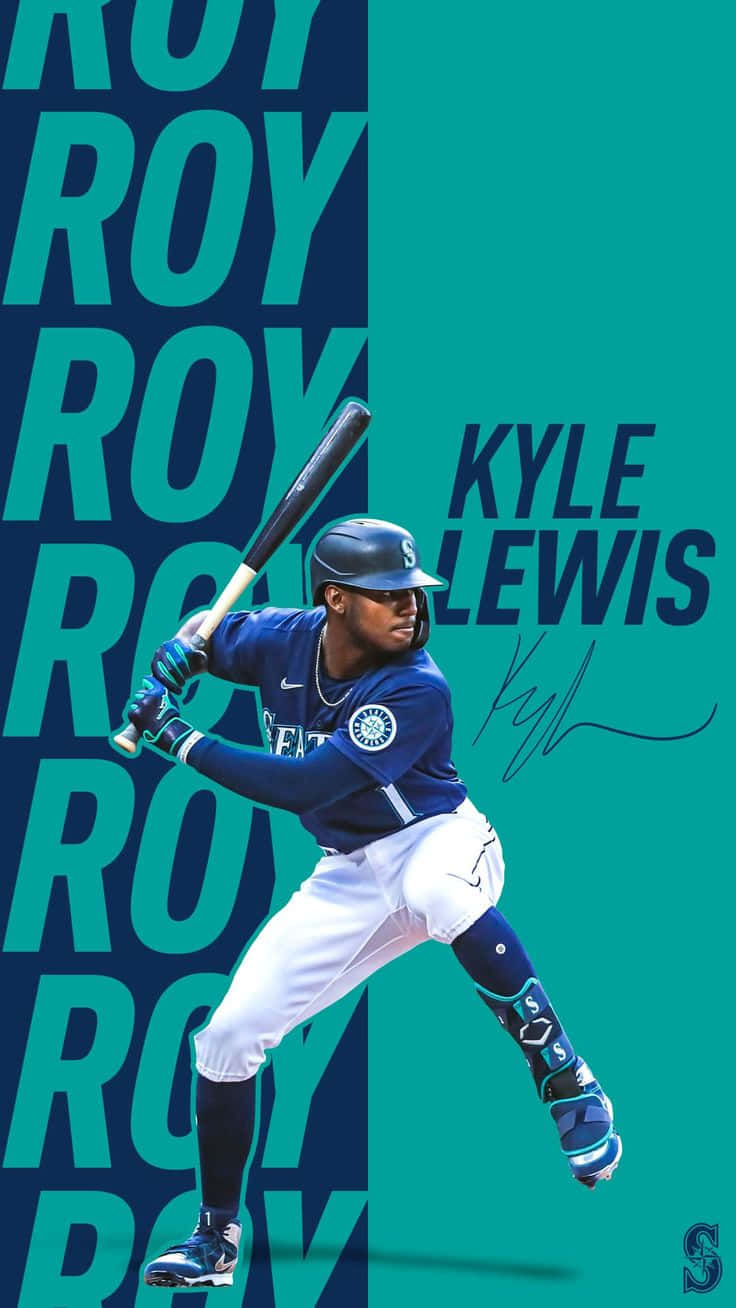 Kyle Lewis Baseball Action Pose Wallpaper