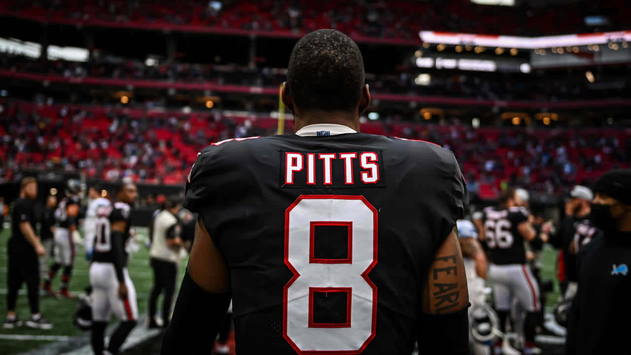 Kyle Pitts Number8 Jersey Stadium View Wallpaper