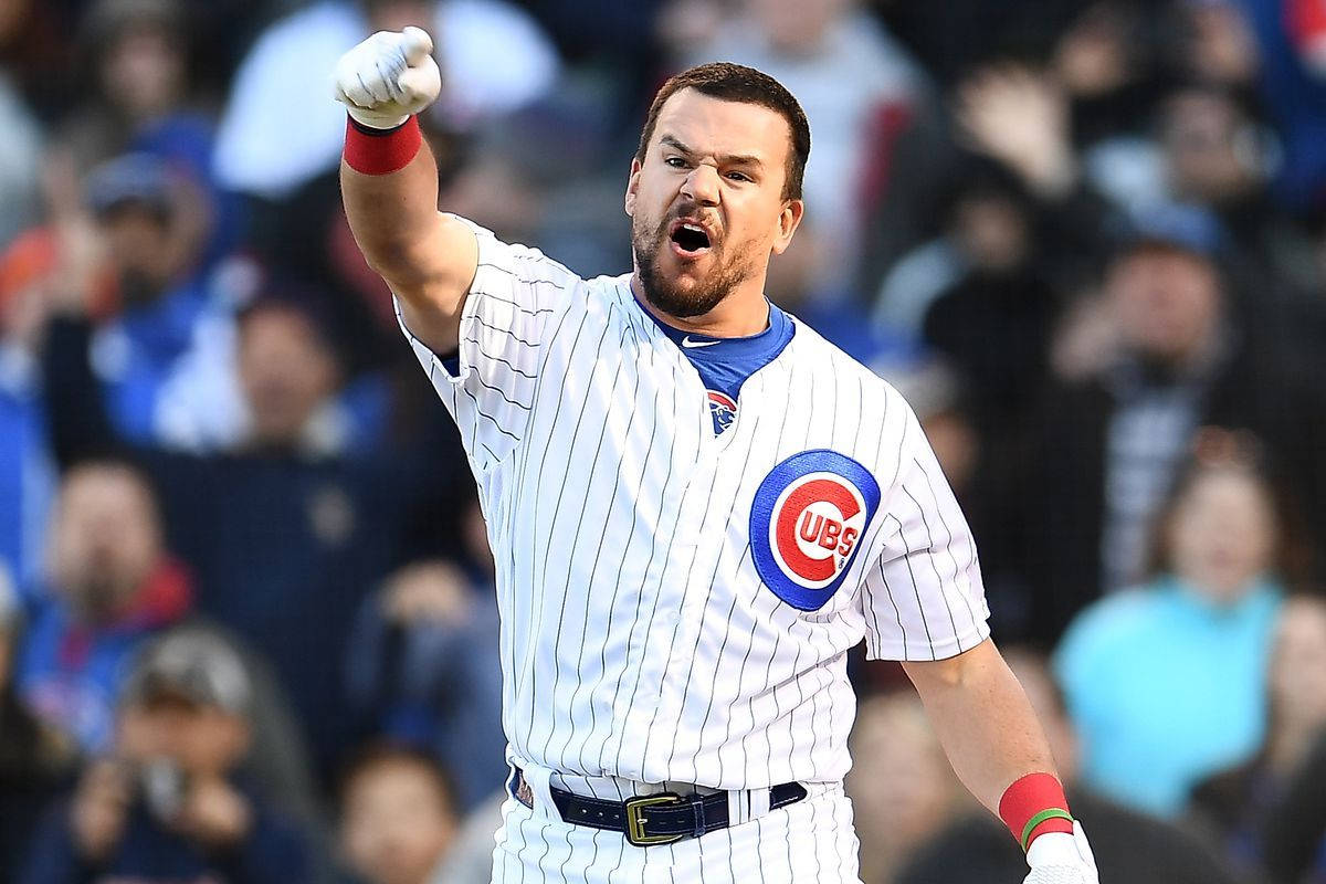 Kyle Schwarber Pointing Angrily Background