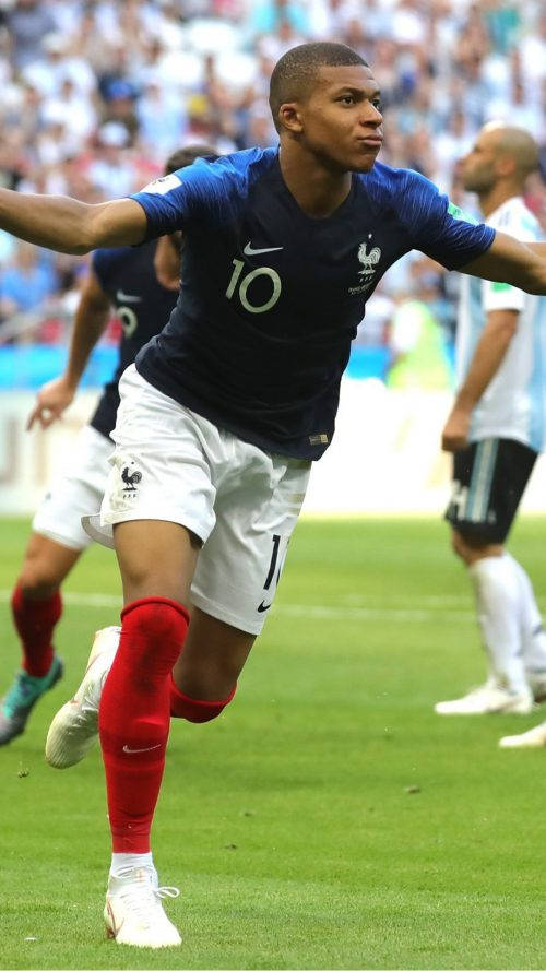 Kylian Mbappe Hyping The Crowd Wallpaper